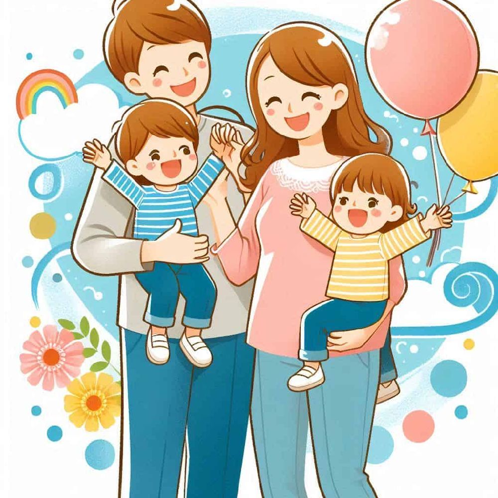 Parents and Children An image depicting parents and children sharing a joyful moment